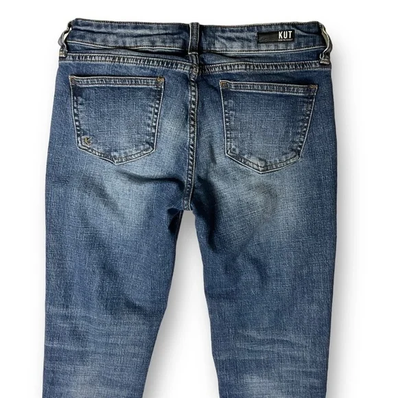 Kut From The Cloth Catherine Boyfriend Distressed Jeans Med Wash Stretch Sz 4 - Picture 7 of 11